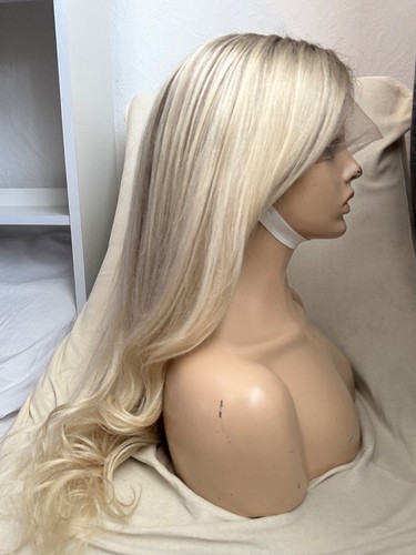Ash blonde rooted full lace - blonde,