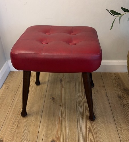 Vintage red leatherette - red,