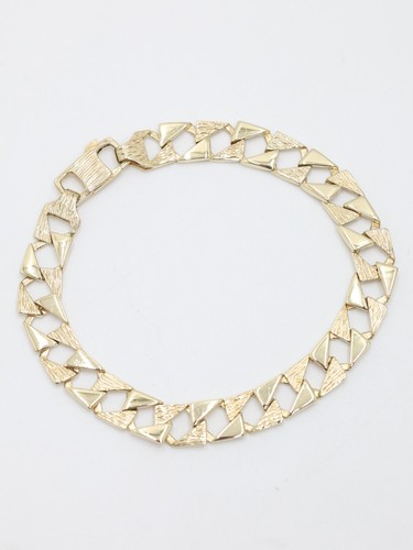 Gold curb link - gold, bracelet
