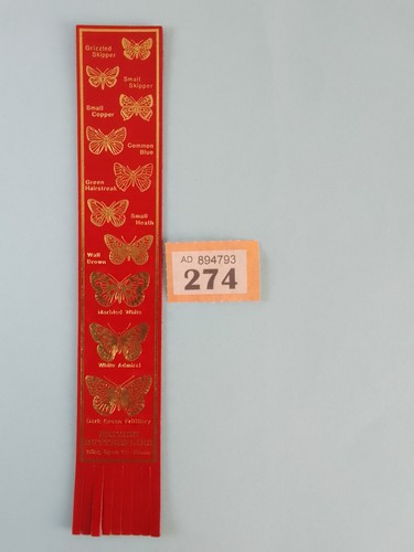 Red leather bookmark british - ,