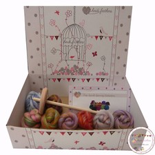 Heidifeathers® Hand Drop Spindle Spinning Starter Kit - Merino & Bamboo Wool 
