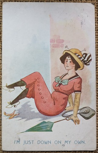 Comic woman fallen floor - fallen,