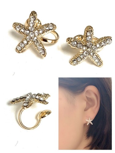 Gold diamante starfish - gold,