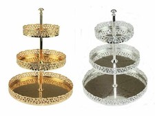 New 3 Tier Gold Silver Plated