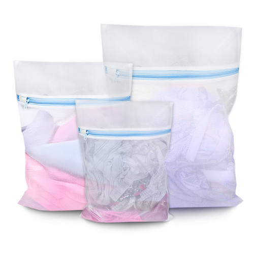 Zipped mesh laundry bags - mesh,