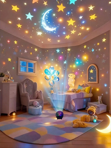 Star moon projection - star,