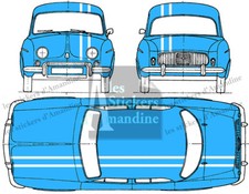 BANDS FOR RENAULT DAUPHINE GORDINI STICKER CAR BD108