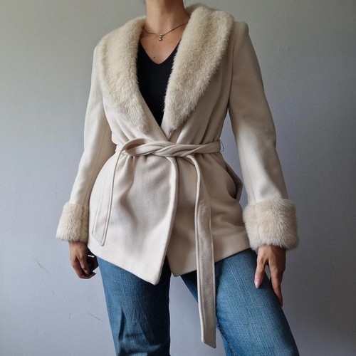 Amaranto cream wool blend faux - cream,