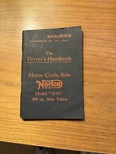 Norton 16H motorcycle 490cc side valve.Driver's handbook.