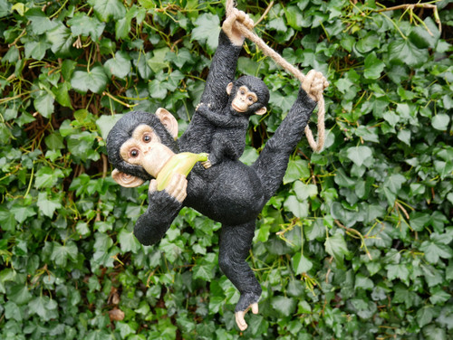 Hanging monkey garden ornament - hanging,
