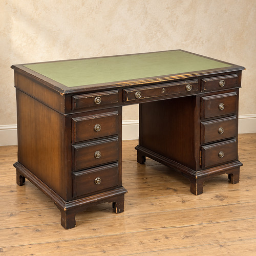 Mahogany pedestal writing desk - mahogany,