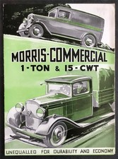 MORRIS COMMERCIAL 1 Ton & 15 cwt Sales Brochure For 1938 #206L Lorry VAN Chassis