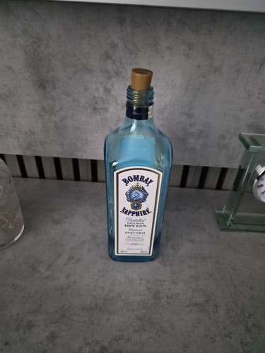 Empty bombay sapphire with - sapphire,