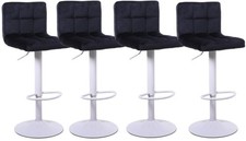 4 X Black Velvet Bar Stools