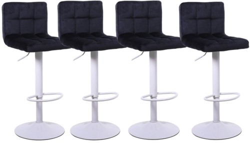 Black velvet bar stools - 4,