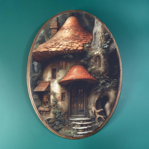 Mushroom cottage house wooden - mushroom,