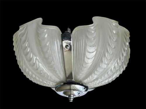 Art deco clamshell glass - art,