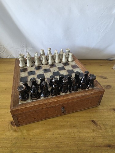 Stone tile top chess board - stone,