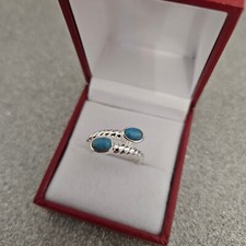 Arizona Blue Turquoise crossover ring in Sterling Silver