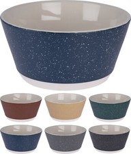 Set of 6 Chunky Coloured Stoneware Cereal Bowls Breakfast Soup Dessert Ice Cream