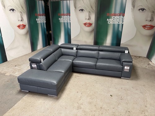 Modern grey leather italian - grey,