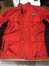 Ducati Corse Motorcycle Jacket Size L Red Textile Shoulder & Arm Armour