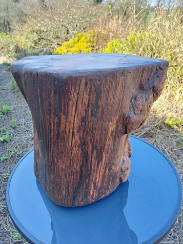 Rustic elm side table - rustic,