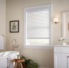 Faux Wood Blinds White Cordless 2" CUSTOM CUT Ships in 3 days 17”-24” Wide