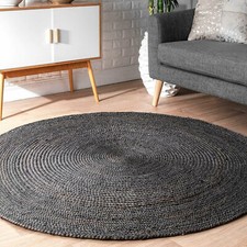 Rug Jute Round Handmade