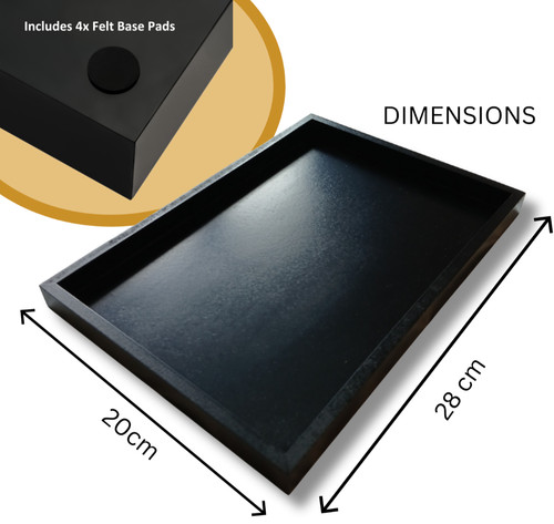 Black wooden tray 20 x - black,