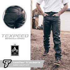 Mens Black Leather Trousers