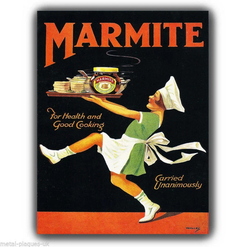 Marmite metal sign wall - metal, plaque