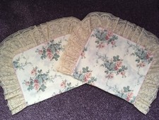 Dorma Chestnut Hill Pair Of Pillowcases Roses Lacey Frilled Edges