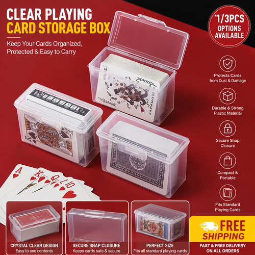 3pcs clear playing card - 1/3pcs, box