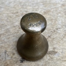 Antique / Vintage Avery 2lb Capstan Brass Weight Doorstop Rare Beautiful Old