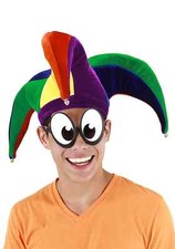 Court Jester Plush Costume Hat Multicolor