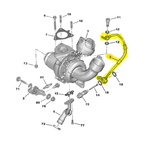 Turbo feed pipe - turbo, original