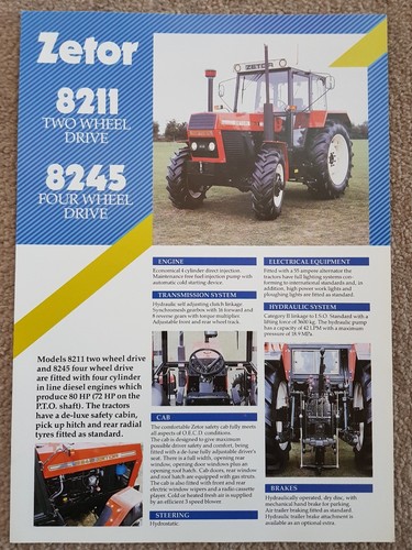 Zetor 8211 8245 tractor sales - zetor,
