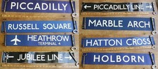 Vtg London Underground Tube Destination Signs inc Piccadilly Line Paper &Sticker