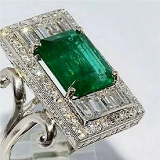 Vintage Art Deco Green Emerald