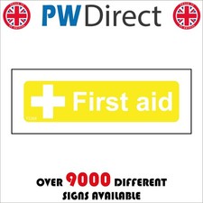 SIGN First Aid White On Yellow