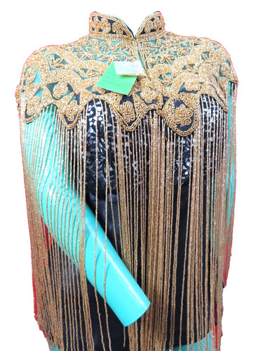 Beaded sequin fringe collar - beaded,