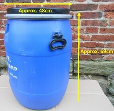 100L Plastic Barrel Blue Clip Top, Water Butt, Storage Barrel, Feed Bin