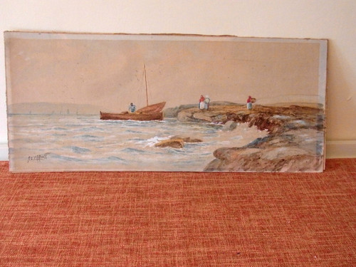 Antique 1800s watercolour - antique,