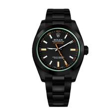Rolex Milgauss 116400GV Green Crystal Black Dial Black PVD/DLC Stainless Stee...