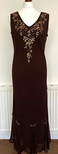 Joanna hope brown beaded maxi - beaded,