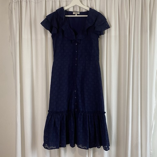 Navy broderie layered puff - broderie,