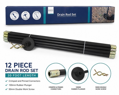 Piece drain rod set 9m - 12,