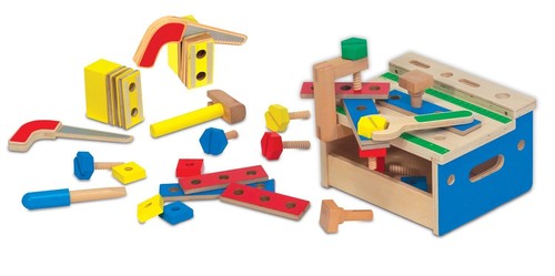 Wooden building toy set hammer - building,