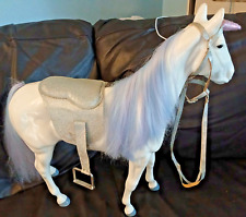 19" Chad Valley Design a Friend Doll White Unicorn with silver saddle and bridle